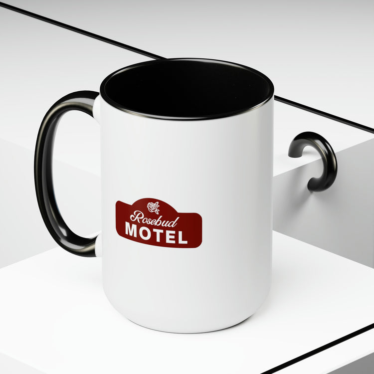 Rosebud Motel with black accent, Mug 15 oz.