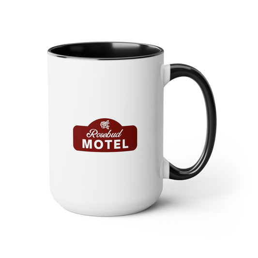 Rosebud Motel with black accent, Mug 15 oz.