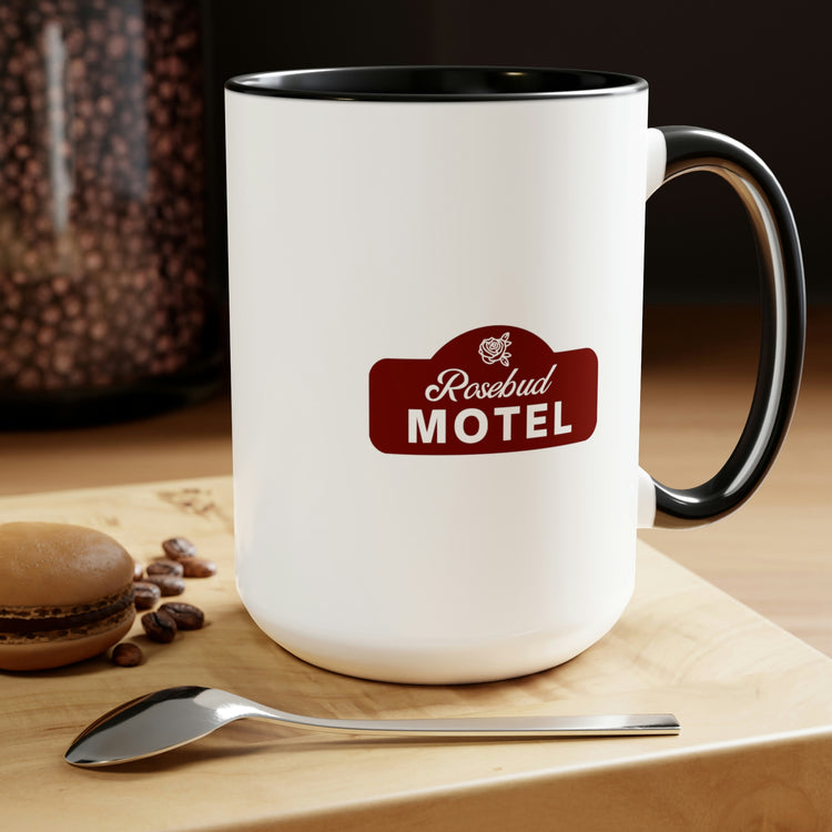Rosebud Motel with black accent, Mug 15 oz.