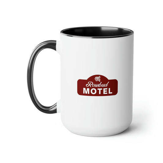 Rosebud Motel with black accent, Mug 15 oz.
